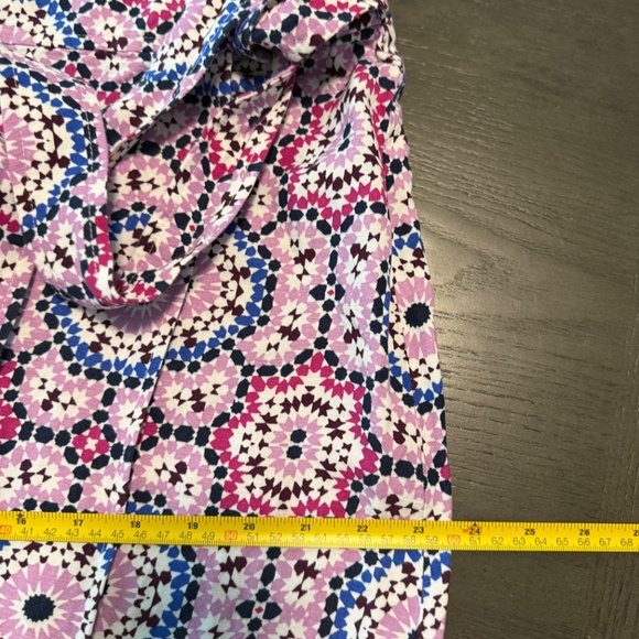 Loft Mosaic Midi Wrap Skirt Linen Blend Size 14 - Picture 6 of 8